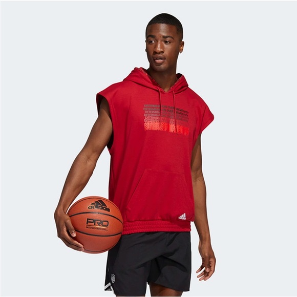 NWT adidas Men's Donovan Mitchell Team Victory Red Shortsleeve Hoodie Size XXL - Picture 5 of 8